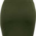 WDIRARA Women's High Waisted Button Sexy Streetwear Club Bodycon Mini Skirt (Green, L)