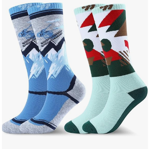 WEST BIKING Kids Merino Wool Ski Socks for Boys Girls Knee High Sock Thermal Winter Warm Snowboard Socks2 Pairs, S