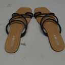 FITORY Women's Slide Sandals Flat Toe Ring Thongs with Cross Strap for Summer Size 10 Black