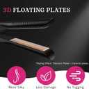 SKIMI Airflow Styler, Titanium Flat Iron Hair Straightener, Professional Curling Iron with Cooling Air Vents to Lock in Style, 5 Temps & Dual Voltage, Auto Off (Black & Bright Champagne).