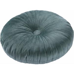 HLOVME Round Pillow Cushion for Couch Velvet Decorative Small Throw Pillow Solid Color for Living Room Bed Floor 13.7, Green