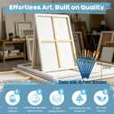Stretched Canvas for Painting 24x36 Inch Large Canvases for Painting 2 Pack Cotton Big Blank Canvas for Oil Paint Acrylics Pouring Pour Painting Watercolor Tempera