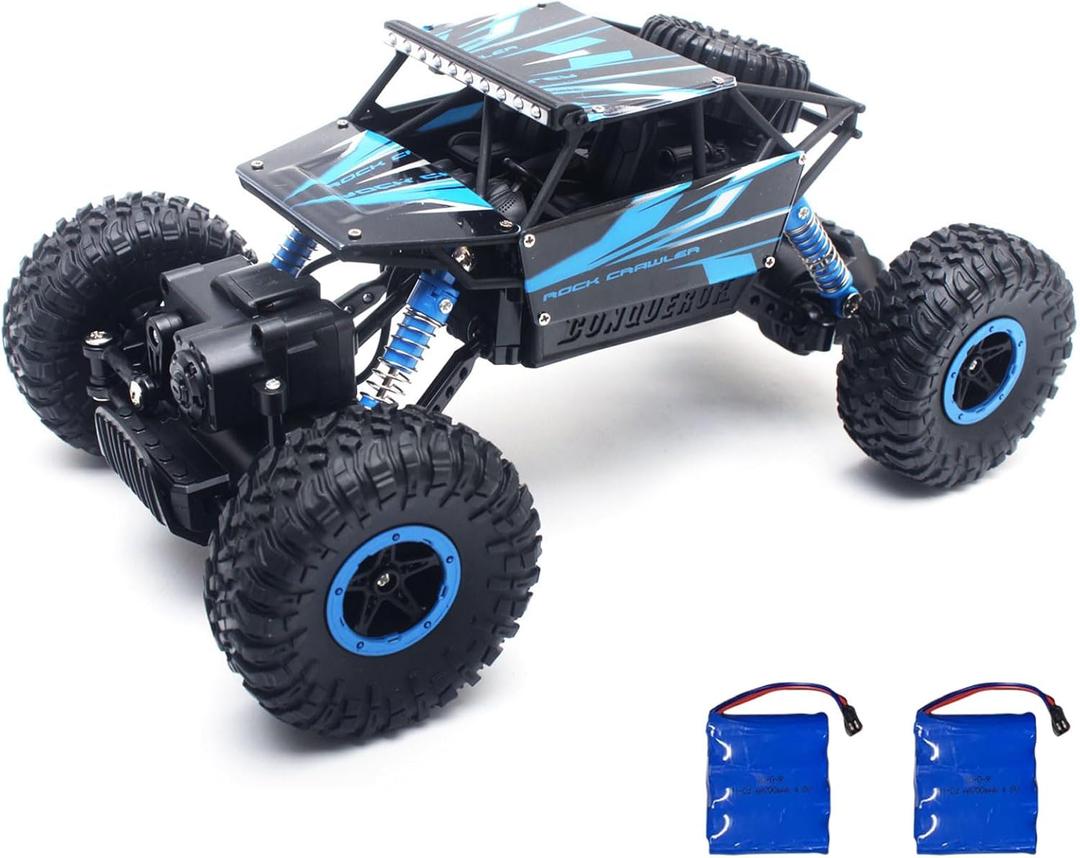 Cheerwing 1:18 Rock Crawler 2.4Ghz Remote Control Car 4WD Off Road RC Monster Truck 2 Battery (Blue)