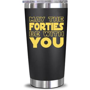 NewEleven 40th Birthday Gifts For Men Women - 1986 40th Birthday Decorations For Men Women - 40 Year Old Birthday Gifts For Dad, Mom, Friends Turning 40-20 Oz Tumbler (May the forties black)