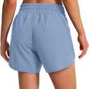 Ksmien Women's 5"/ 7" Athletic Running Shorts Quick Dry Lightweight Workout Gym Shorts with Zipper Pockets UPF 50+, M