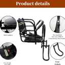 Upgraded Rear Child Bike Seat,Back Mount Kid's Bike Seat with Foot Pedals Back Rest Handrail, Designed for Children Aged 18 Month to 8 Years Old,Easy Installation