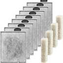 8 Pack Large Aquarium Fish Tank Filter Cartridges with Filter Pad, Compatible with Aqueon QuietFlow Filter LED PRO Size 20,30,50,75/Power Filter Size 20,30,50,55/75, E Internal Size 40 Canister Filter