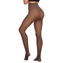 X-CHENG Fleece Lined Tights Sheer Women - Fake Translucent Warm Pantyhose Leggings Sheer Thick Tights for Winter, Size: L