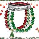 JR.DM Christmas Beaded Bracelet Band Women Compatible with Apple Watch 38mm 40mm 41mm 42mm(S10/11) Stretch Dressy Fancy Holiday Strap Wristband Replacement for iWatch Series 11/10/9/8/7/6/5/4/3/2/1/SE