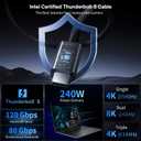 IVANKY | Intel Certified | Thunderbolt 5 Cable 3.3ft, up to 120Gbps and 240W, Premium Braided Thunderbolt Cable 80Gbps, Compatible with Thunderbolt 4/3, USB4, MacBook M5 Pro, iPhone 17/16/15-3.3FT