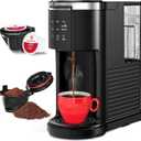 Electactic Single Serve Coffee Maker, 2 in 1 Kcup Pod & Ground Coffee Brewer, 40 Oz Removable Water Tank, 5 Brew Sizes 6-14 Oz, Self-cleaning Fast Heating Coffee Machine for Home Office