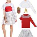 4 Pcs Zombies Costume for Girls Daywalk Costume Halloween Nova Cosplay Dress up Outfits (X-Large(11-12 Years))