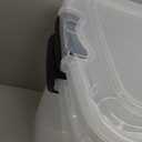 HOMZ 2-Pack Latching Lid, Large Clear Plastic Storage Bins w/Lids, 112 Quart, Gray Latch - Stackable Container Boxes for Home, Bathroom, and Office Organization