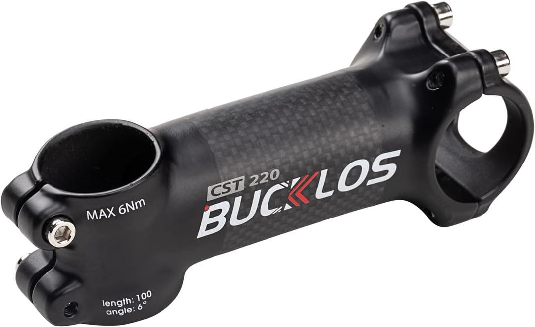 BUCKLOS Road Bike Stem 31.8 60mm 70mm 80mm 90mm 100mm 110mm 120mm 6 17 Degree - 3K Carbon Fiber + Aluminum Road Mountain Bike Stem Superlight Strengthen, fit 31.8mm Handlebar Stem 28.6mm Fork