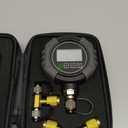 Pro Digital Vacuum Gauge, HVAC Pressure Tester with Alarm HVAC Micron Gauge 0-75,000 Microns, 7/16-20 UNF, 1/4 inch SAE, Temp Compensation, LCD Backlit Display