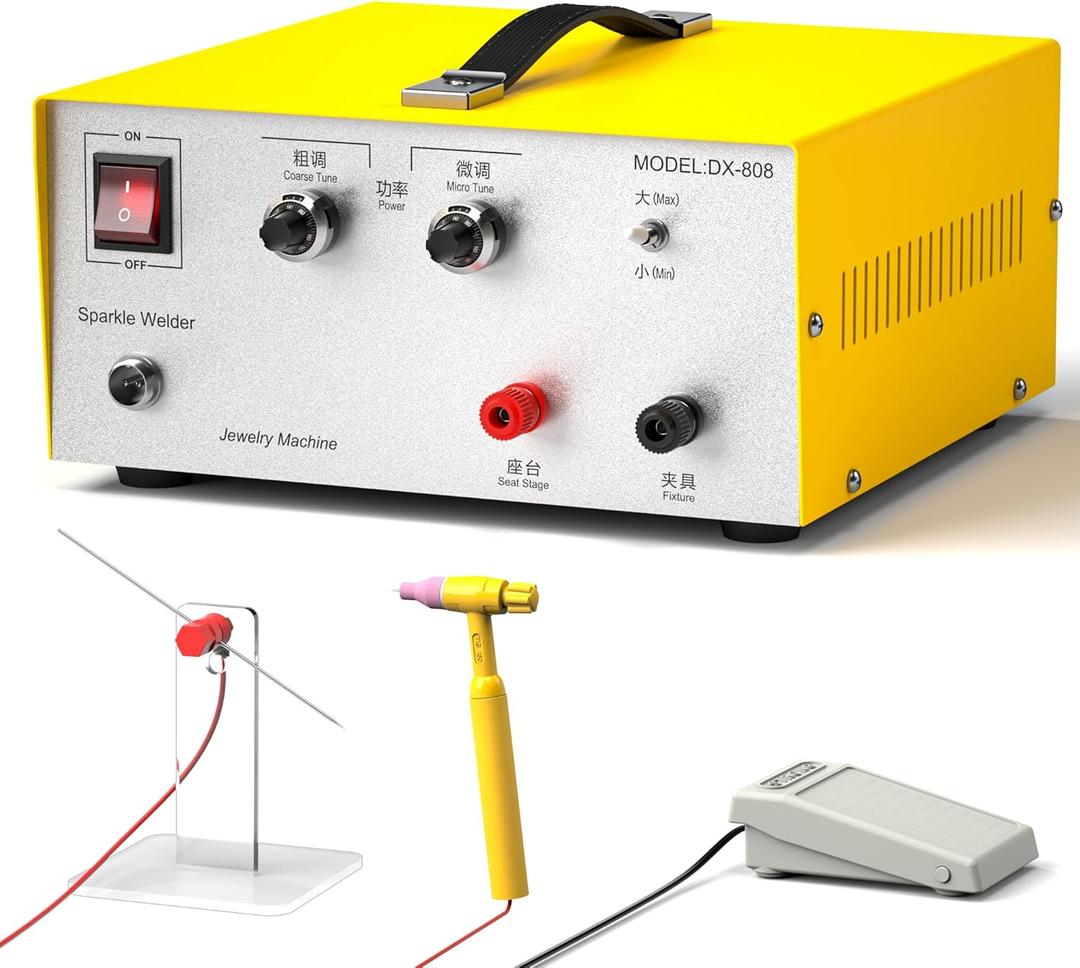 110V Jewelry Spot Welding Machine, Adjustable Spot Welder for Necklaces Earrings