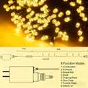 Home Lighting 66ft Christmas Decorative Mini Lights, 200 LED Green Wire Fairy Starry String Lights Plug in, 8 Lighting Modes, for Indoor Outdoor Xmas Tree Wedding Party Decoration (Warm White)