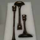 Candle Stick Candle Holder Set of 3 Metal Candlestick Holders Candle Stand Taper Candle Holders for Table Centerpiece Fireplace Mantle Decor, Ideal Gift for Wedding Thanksgiving Christmas Housewarming (Brown)