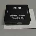 HDMI Audio Extractor Splitter,HDMI to 3.5mm Audio Adapter, 4K*2K@30HZ, 3D, 1080P Compatible for TV, PC, Sound System, Xbox, Switch, PS3, PS4, PS5