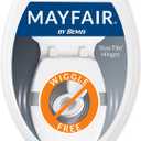 Mayfair Linden Slow Close Toilet Seat, Non Slip Heavy Duty Wood, Easy Install, Elongated, White