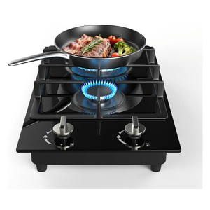 ANHANE 12-Inch Gas Cooktop, 2 Burner Drop-In Propane Stove Top, 14,600 BTU NG/LPG Dual Fuel Stainless Steel RV Cooktop with Auto-Shutoff Protection for Tiny Homes, Apartments & Campers