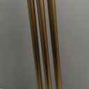 Decorative Curtain Rod with Leaf Finials, 1Inch Diameter 110-160 Inch Adjustable Length Single Drapery Window Rods Telescoping Structure, Warm Gold