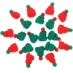 Angoily 100Pcs Mini Christmas Knit Hats for DIY Crafts Decorative Tiny Doll Hats Adorable Knit Hat Ornaments for Holiday Decor Party Supplies