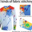 Mountain Bike Jersey Women, Ladies Dirt Bicycle Shirt for Motorcycle Motocross BMX Moto Mx Riding Workout Offroad (Colorful Paint)