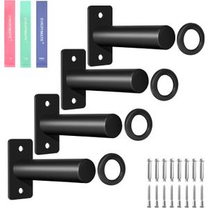 EVERYMATE Weight Plate Rack, Wall Mount Weight Plate Holder for Bumper Plates, Max Weight Capacity 330 lb, Home Gym Organizer (2-inch-4Pack)