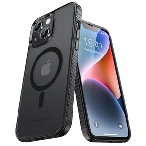 UNBREAKcable Case for iPhone 14/iPhone 13, [Compatible with MagSafe] [Military Grade Shockproof] [Non-Slip] Translucent Matte Back and Soft TPU Edge Protective Case for iPhone 14/13 6.1inch, Black