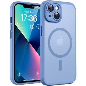 TOCOL for iPhone 13 Case, Full Camera Protection, Compatible with Magsafe, Drop Protection, Translucent Magnetic Matte Phone Case for iPhone 13 6.1 inch (Light Blue)