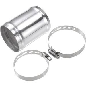X AUTOHAUX OD 2.25" 57mm Length 3" 76mm Aluminum Alloy Tube Intercooler Pipe Straight Air Intake Tube with 2 Clamps Silver Tone for Car