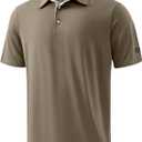 Obla Mens Golf Shirt Short Sleeve Dry Fit Collared Polo Shirts | Moisture Wicking, Performance, lightweight, Athletic, Casual, Work Shirts (Brown, M)