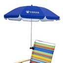 AMMSUN Chair Umbrella with Universal Clamp 43 inches UPF 50+, Portable Clamp on Patio Chair, Beach Chair, Stroller, Sport chair, Wheelchair and Wagon, Blue