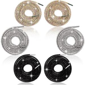 Rhinestone Round Shoe Laces, Bling Bling Crystal Rhinestone Glitter Rope Shoelaces Drawstring Cords
