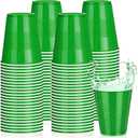 Pickmesh 50 Pack 12 oz Plastic Cups Valentine Disposable Cup Bulk for Valentine's Day Wedding Birthday Baby Shower New Year's Day Halloween and Festive Celebration Party Supplies (Green)