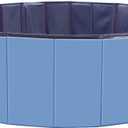 Foldable Pet Swimming Pool,for Pets and Dogs Outdoor Backyard(63.00"63.00"11.80"). (Blue)