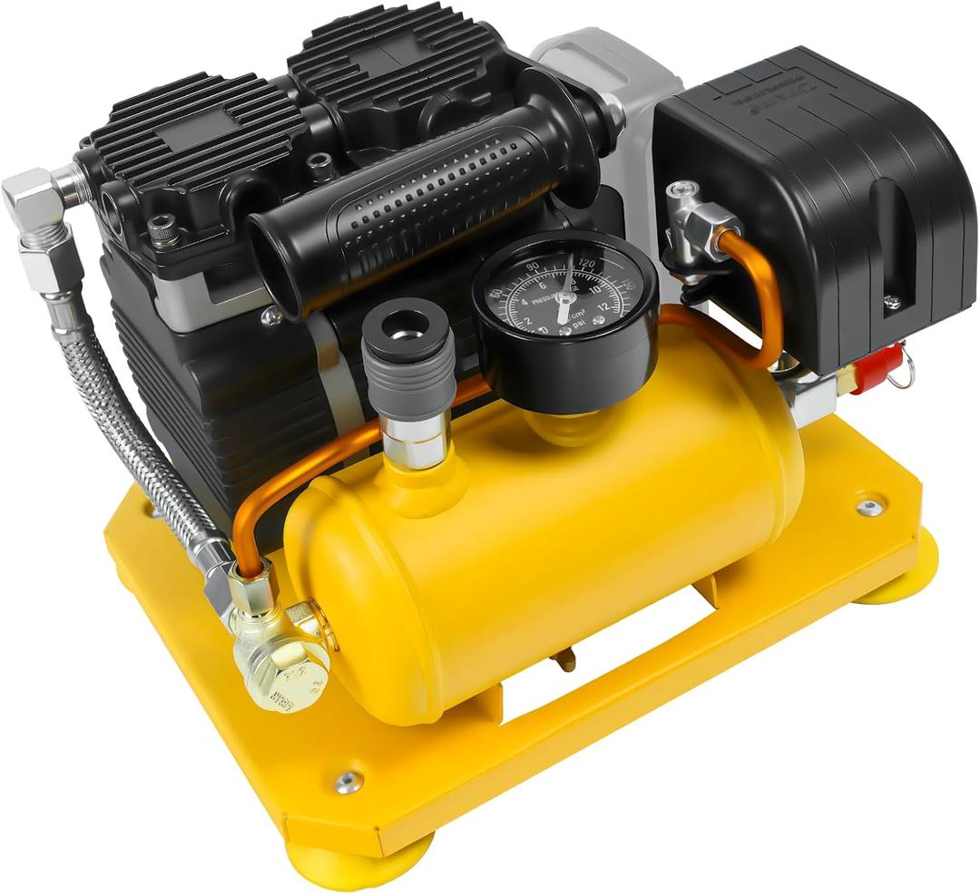 Cordless Air Compressor Compatible with Dewalt 20V Battery, 0.26-Gallon Capacity, Oil-Free, Ultra Quiet Portable Air Compressor, 65 dB Noise Level Electric Air Compressor