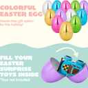 JOYIN 3.15" Metallic Easter Eggs, Shinny Plastic Eggs Colorful Bulks for Easter Hunt, Filling Treats, Easter Basket Stuffers, Classroom Prize Supplies, 72 PCS
