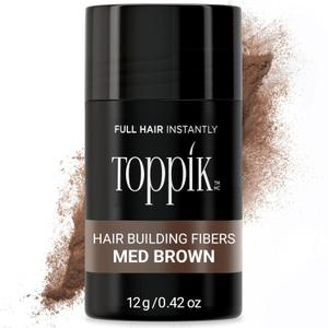 Toppik Hair Building Fibers, Fill In Fine or Thinning Hair Instantly Thicker, Fuller Looking Hair (0.42 Ounce (Pack of 1), Medium Brown)