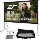 Elite Screens Yardmaster 2 DUAL Projector Screen, 135-INCH 16:9, Front and Rear Wraith Veil 4K / 8K Ultra HD, Active 3D, HDR Ready Free Standing Outdoor Movie Screen, OMS135H2-DUAL