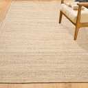 Chardin home Jute Rugs Collection- 5x7 Feet Jute Braids Rug, Farmhouse, Coastal, Rustic Natural/ Ivory Hand Woven Area Rug for Bedroom, Living Room, Dining Room and entryways