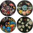 HK Studio Hippie Decor, Posters for Room Aesthetic - Botanical Wall Art, Record Decor, 4 Pcs 12"