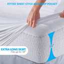 PlushDeluxe Premium Bamboo Mattress Protector Twin XL Size, Waterproof, & Ultra Soft Breathable Noiseless Washable Bed Mattress Cover for Comfort & Protection - White