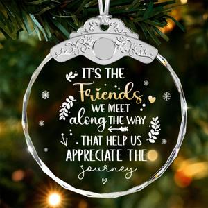Giftelix Christmas Ornaments - It's The Friends WE Meet - Glass Ornament Friend Gifts for Women - Best Friend Ornaments for Christmas - Tree Decorations - Friendship Gifts for Friends - X-mas Decor