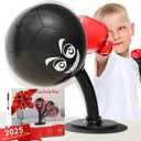 HZG Desktop Punching Bag, Stress Buster with Suction Cup for Office Table and Counters, Heavy Duty Stress Relief Ball, Desk Boxing Punch Ball, Funny Toys for Kids Coworkers and Friends (black)