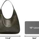 NEWBELLA Hobo Purse, PU Leather Shoulder Bag, Tote Handbag for Work and Travel (Green)