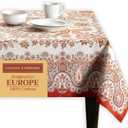Maison d' Hermine Table Cloth Rectangle Table 100% Cotton 70 x 108 Inches Fall Tablecloth Reusable Everyday Use for Thanksgiving Christmas Decorations Dining Farmhouse Party (Cachemire)