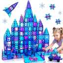 Magnetic Tiles Kids Toys for 3 4 5 6 7 8+ Year Old Boys Girls Toys Castle Princess Magnetic Building Blocks Educational Toddler Gifts Toy Age 2-4 5 6-8 Year Old Girl Boy Birthday 47pcs