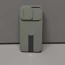 SURITCH for iPhone 13 Pro Max/12 Pro Max Case with Magnetic Camera Slide Cover and Adjustable Kickstand, Compatible with MagSafe, Shockproof Bumper Case Slim Protective Cover 6.7 Inch, Green